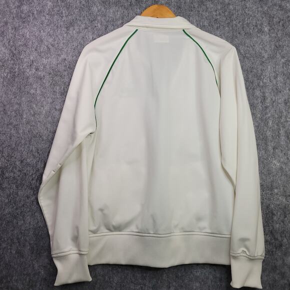 American Eagle Full Zip Track Jacket Clover Size Medium White Green Y2k Read - Picture 8 of 13